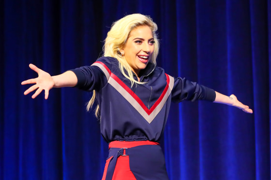 Image: Lady Gaga answers questions from the media during the Super Bowl LI Pepsi Zero Halftime Show press conference on Feb. 02, 2017, at the George R. Brown Convention Center in Houston, Texas.