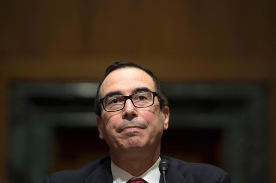 Image: Steven Mnuchin testifies before Senate Finance Committee on Capitol Hill