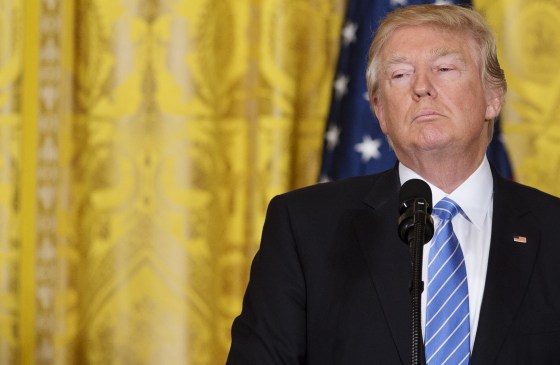 Image: Trump speaks during a joint press conference