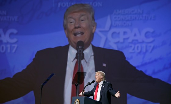 Image: Trump addresses CPAC in Oxon Hill in Maryland