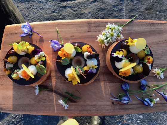 Salted caramel glaze donut by The Salty Donut.