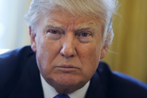 Image: President Donald Trump sits for an interview in the Oval Office of the White House