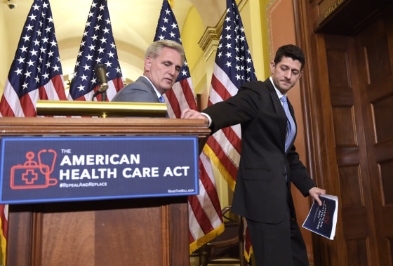 Image: House Speaker Paul Ryan takes his notes following a news conference on the American Health Care Act