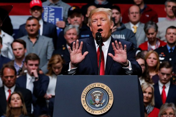 Image: U.S. President Donald Trump holds a rally at Municipal Auditorium in Nashville, Tennessee