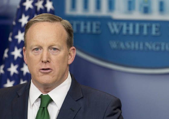 Image: Sean Spicer speaks during the daily White House press briefing