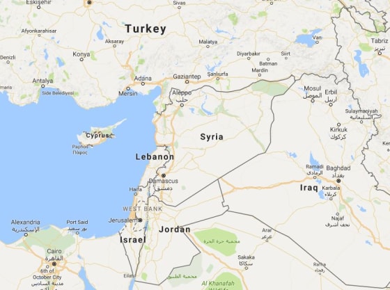 Image: Map showing Israel and Syria