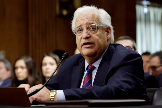 Image: FILE PHOTO -- David Friedman testifies before a Senate Foreign Relations Committee hearing on his nomination to be U.S. ambassador to Israel, on Capitol Hill in Washington