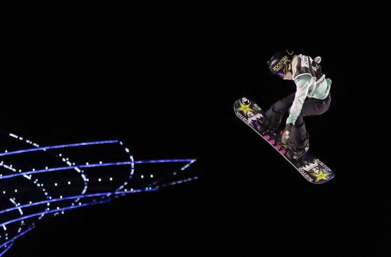 Image: United States' Hailey Langland performs on her way to take second placed during the women's World Cup snowboard race in Rho, near Milan, Italy, Nov. 12, 2016.