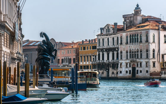 Image: A sculpture from Damien Hirst's new exhibition is seen at Palazzo Grassi in Venice