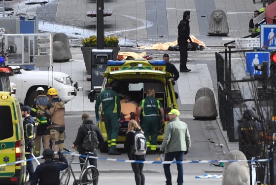 Image: People were killed when a truck crashed into department store Ahlens on Drottninggatan, in central Stockholm