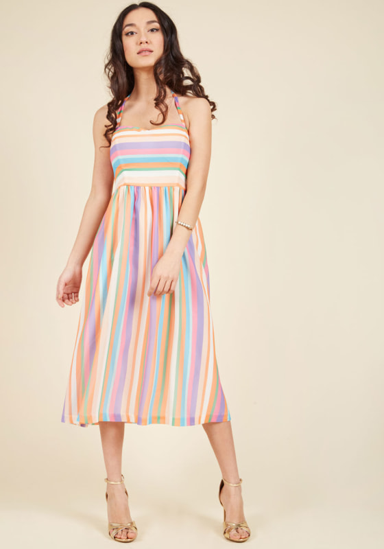 pastel striped dress