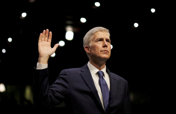 Image: FILE PHOTO - Supreme Court nominee judge Gorsuch sworn in at his Senate Judiciary Committee confirmation hearing in Washington