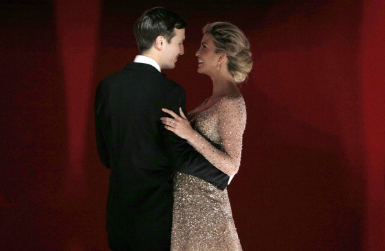 Ivanka Trump and Jared Kushner dance at the president's \"Liberty\" Inaugural Ball in Washington