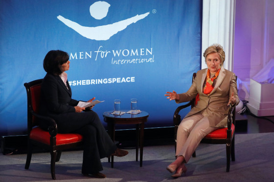 Image: Former U.S. Secretary of State Hillary Clinton takes part in the Women for Women International Luncheon in New York