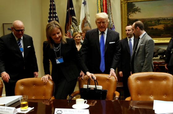 President Trump meets U.S, auto industry leaders at the White House in Washington