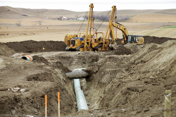 Image: Construction Equipment Sits Near a Dakota Access Pipeline Construction Site off County Road 135 Near Cannon Ball