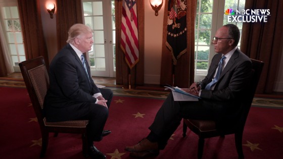 Image: President Donald Trump is interviewed by Lester Holt
