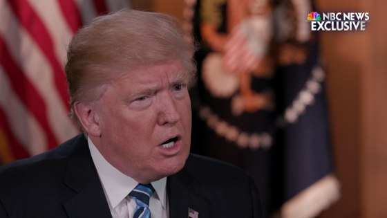 Image: President Donald Trump is interviewed by Lester Holt