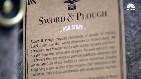 Sword & Plough purse tag.