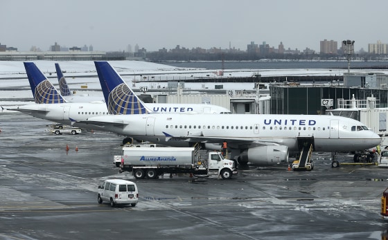 In this Wednesday, March 15, 2017, file photo, United Airlines jets sit on the tarmac at LaGuardia Airport in New York.