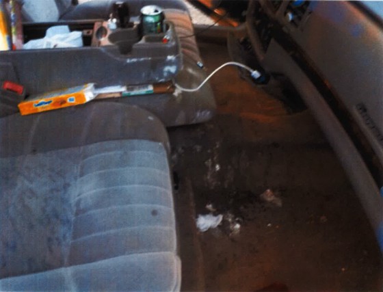 The car of suspected drug dealers Justin Buckle and Cortez Collins. 