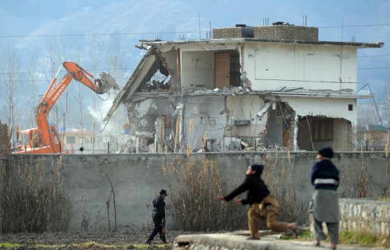 Image: Osama bin Laden's compound in Abbottabad is knocked down in 2012
