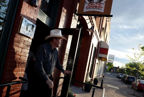 Image: Quist leaves a gathering in Great Falls, Montana
