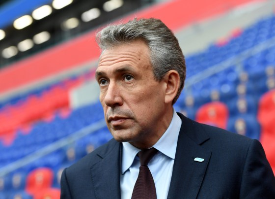 Image: Vnesheconombank Chairman Sergei Gorkov visits Arena CSKA, a new stadium of the Moscow CSKA football club, Sept. 5, 2016.