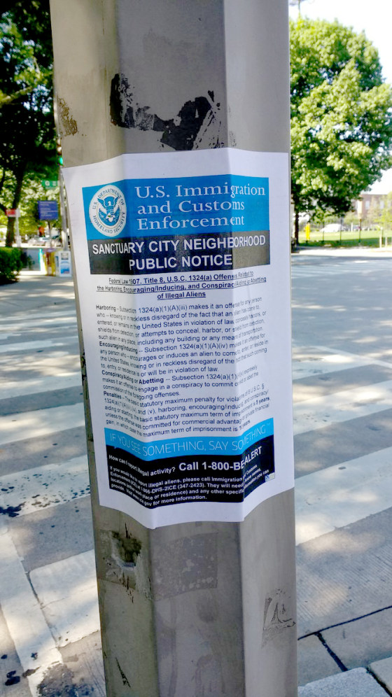 Image: Fake ICE posters hanging in the Washington DC area
