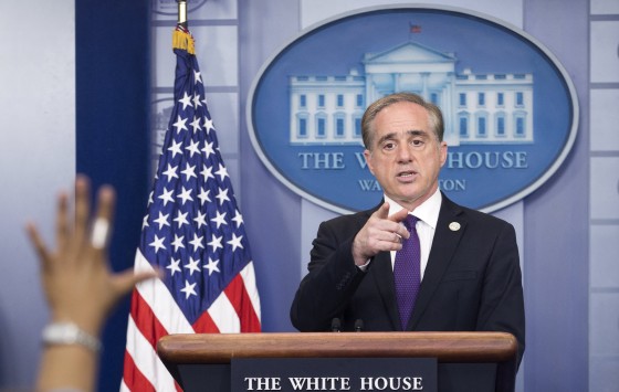 Image: U.S. Secretary of Veterans Affairs David Shulkin takes a question during a news conference at the White House