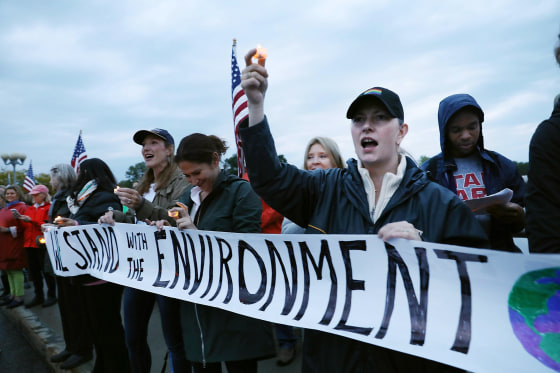 Image: People rally for the environment in Westport, Connecticut