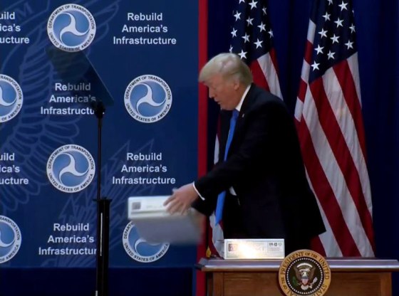 Trump drops binders