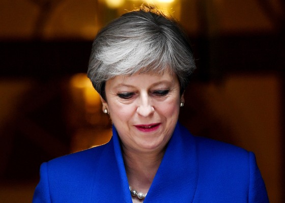 Image: Prime Minister Theresa May departs from No. 10 Downing Street to meet the Queen in Buckingham Palace, in London, Britain, June 9, 2017.