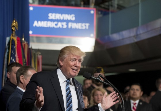 Image: President Donald Trump speaks before signing an Executive Order at the Department of Veterans Affairs
