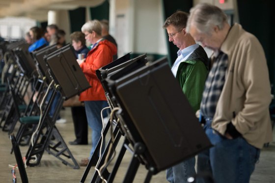 Image: Voters cast their ballots at the McGee Community Center