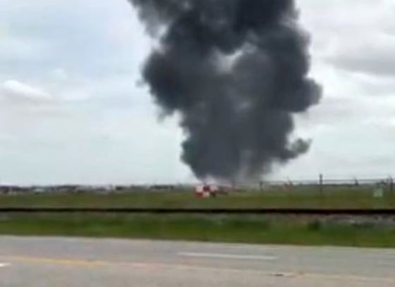 Image: Frame Grab From Video After F-16 Crash
