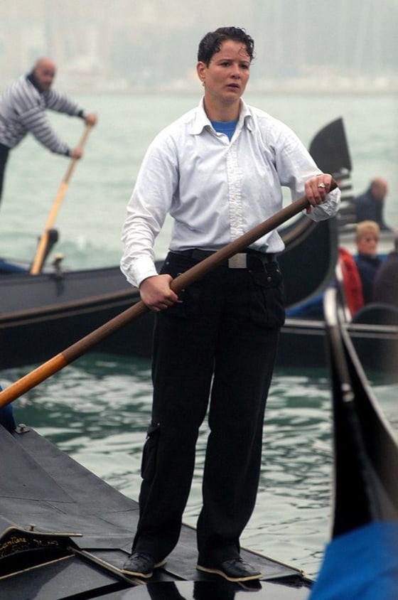 Alex Hai is seen as he rows on a gondola in Venice in an undated file photo.