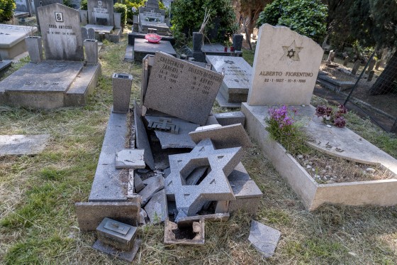 Image: Jewsish Tombstones Vandalised In Verano Cemetery