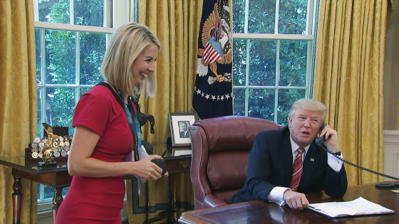 Image: U.S. President Donald Trump speaks on the phone with Irish Prime Minister Leo Varadkar