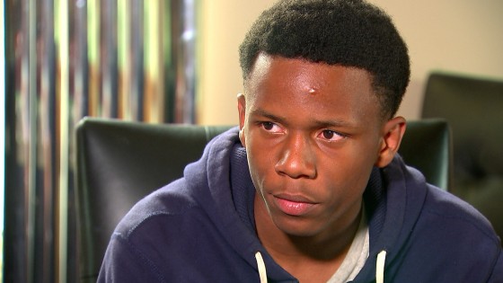 Image: Jordan Brunson speaks to a reporter from WMAQ Chicago about his interaction