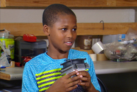 Image: Bishop Curry, 11, invented a device that would sense if a child is left alone in a car