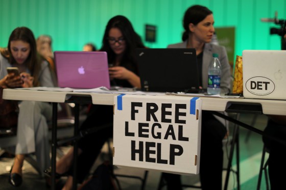 Image: Volunteer lawyers at LAX after reinstatment of U.S. President Donald Trump's travel ban
