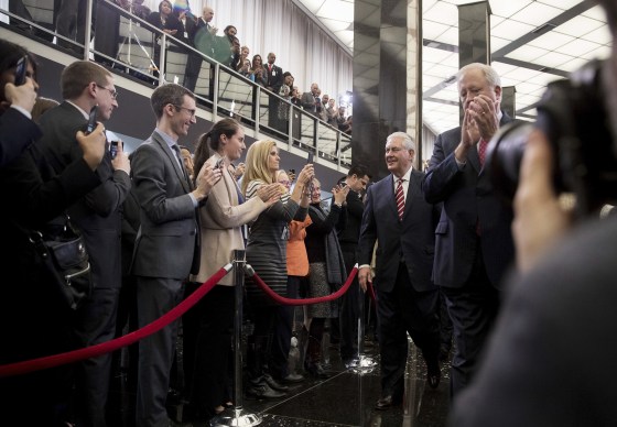 Image: Secretary of State Rex Tillerson arrives to speak to State Department employees
