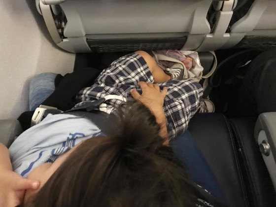 Image: Shirley Yamauchi said United Airlines made her fly with her 27-month-old son in her lap