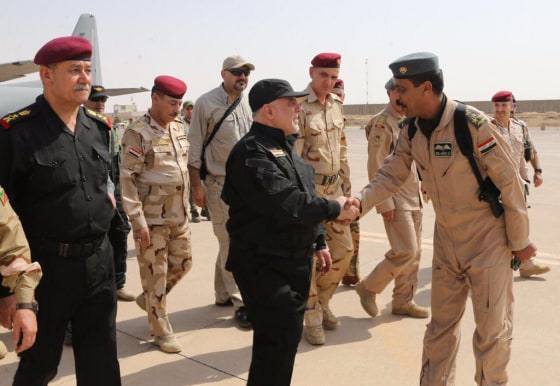 Image: Iraqi PM Abadi arrives in Mosul.