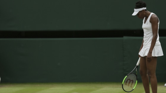 Venus Williams on Centre Court at Wimbledon on Saturday.
