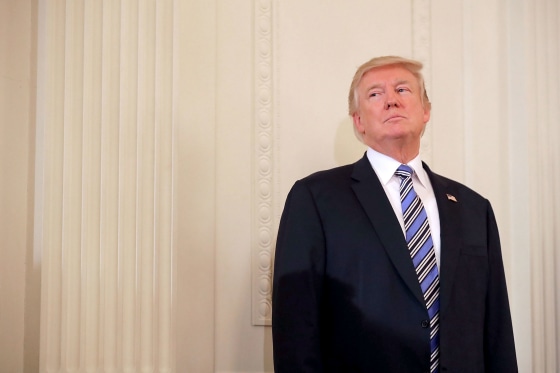 Image: U.S. President Donald Trump waits to take the stage during a Made in America product showcase in the East Room of the White House July 17, 2017 in Washington, DC.