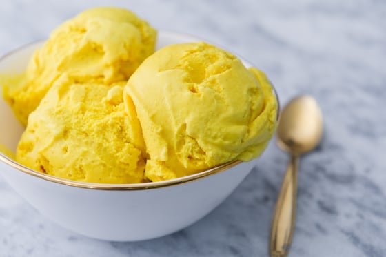 The golden turmeric ice cream from Malai Ice Cream