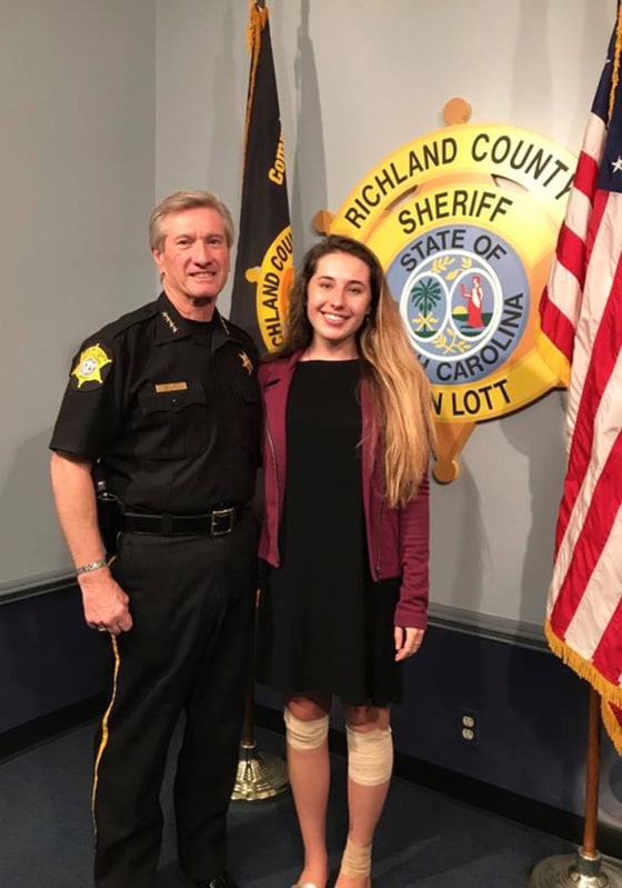 Image: Jordan stands with Richland County Sheriff Leon Lott.