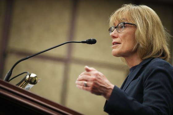 Image: U.S. Sen. Maggie Hassan (D-NH) speaks during a news conference at the U.S. Capitol